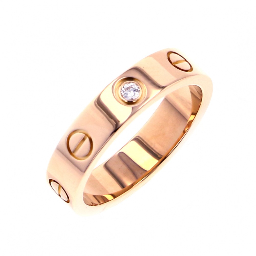 Cartier Love #47 Ring 18K Rose Gold Diamond