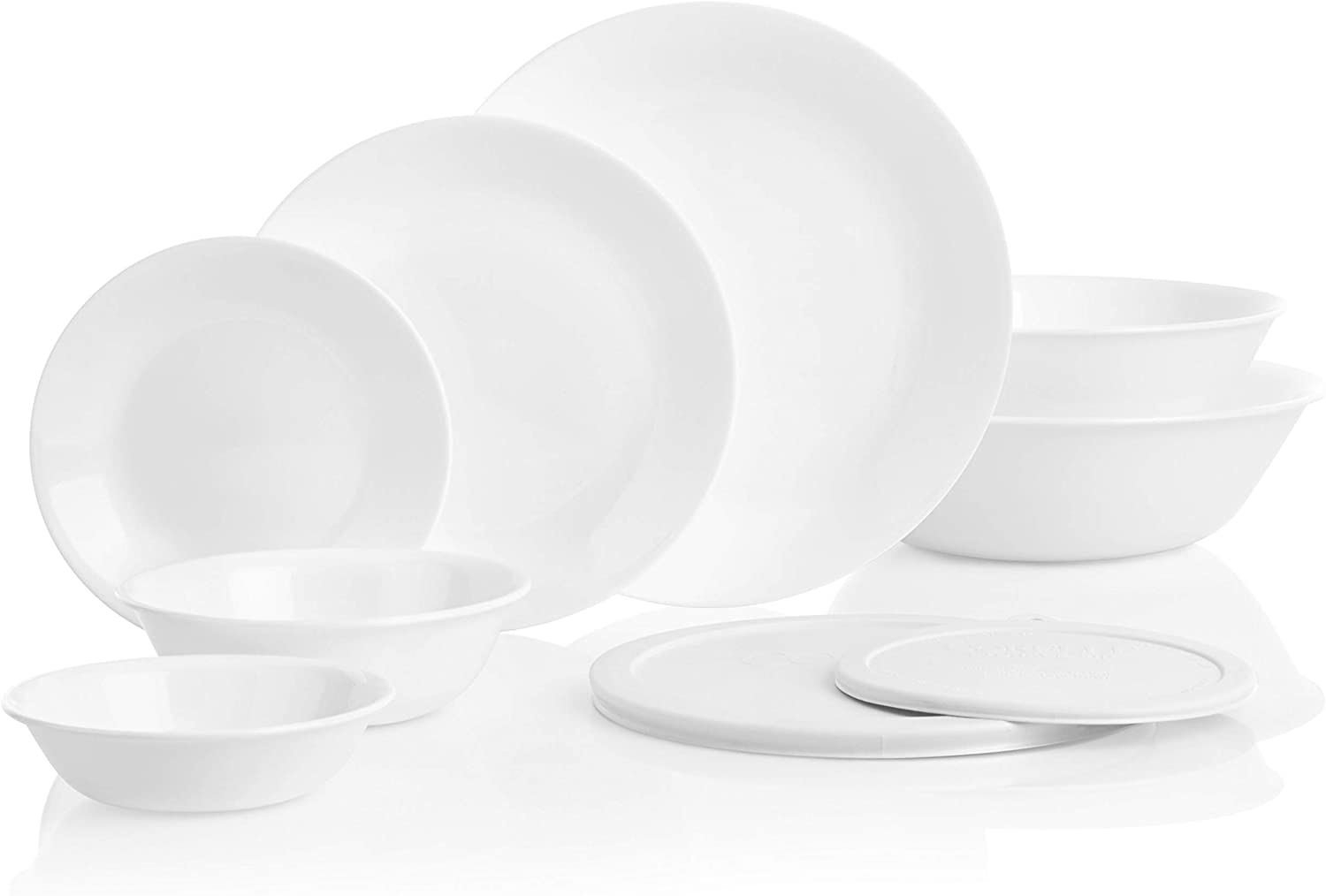 CORELLE Service for 12, Chip Resistant, Winter Frost White Dinnerware Set, 78 Piece
