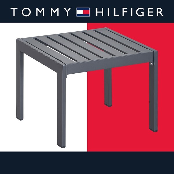 Tommy Hilfiger Monterey Outdoor Easy Assembly Side Table,Gray Gunmetal