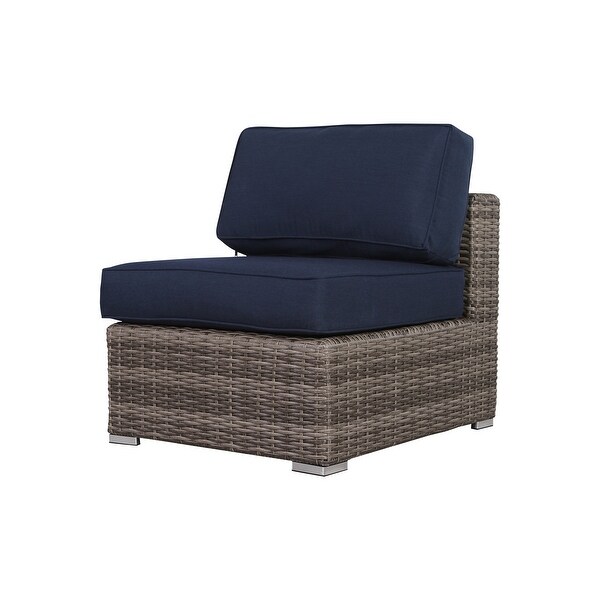 LSI 7 Piece Rattan Sunbrella Sectional Seating Group with Cushions