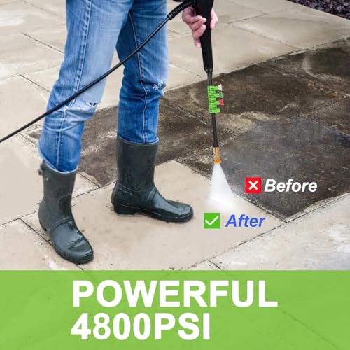 Electric Pressure Washer 4800 PSI 4.0 GPM Power Washers Electric Powered with with 33ft Pressure Hose, 4 Nozzle and Foam Cannon, Powerwashers for Home, Cars, Patio, Blue