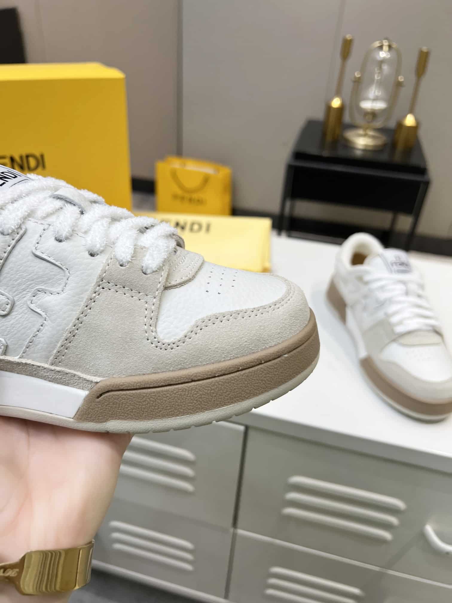 Fendi Match Suede Low Tops White 8E8252Ahh2F1Fhs