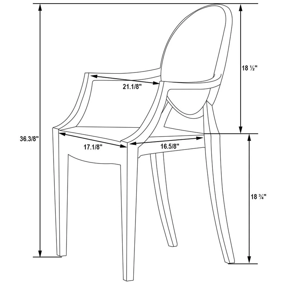LeisureMod  Carroll Modern Acrylic Chair - 36.38