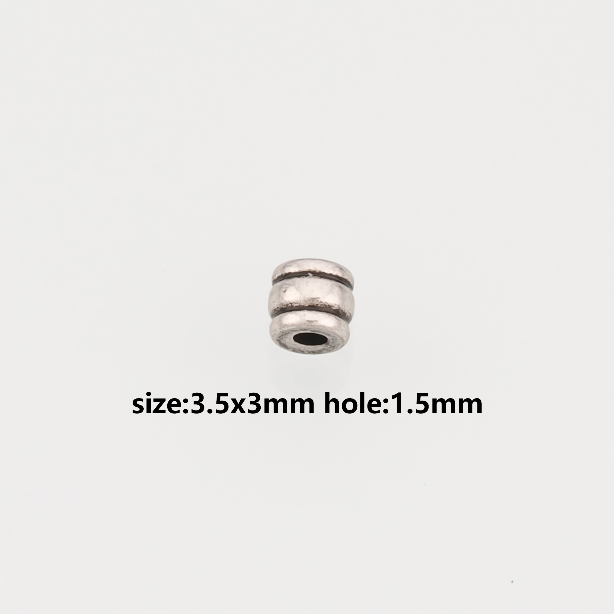 50Pcs Ancient Silver Barrel Spacer Beads,Cylinder Beads,DIY Jewelry Making Supply