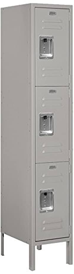 Salsbury Industries Gray- Triple Tier Standard Metal Locker-5 Feet x 15 Inches