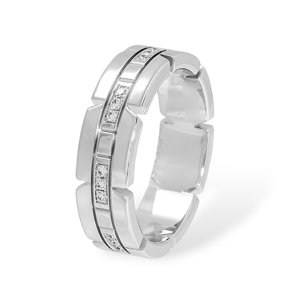 Cartier Tank Ring 18K White Gold Diamond B4060100