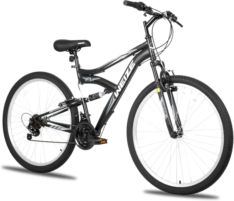 WEIZE 26/27.5-Inch Hybrid Mountain Bike – 18-Speed Dual Suspension Adult MTB with Ergonomic Adjustable Seat