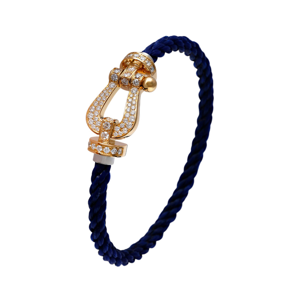 FRED Force 10 Lm Full Diamond Bracelet 18K Rose Gold & Stainless Steel 0B0048-6B0232