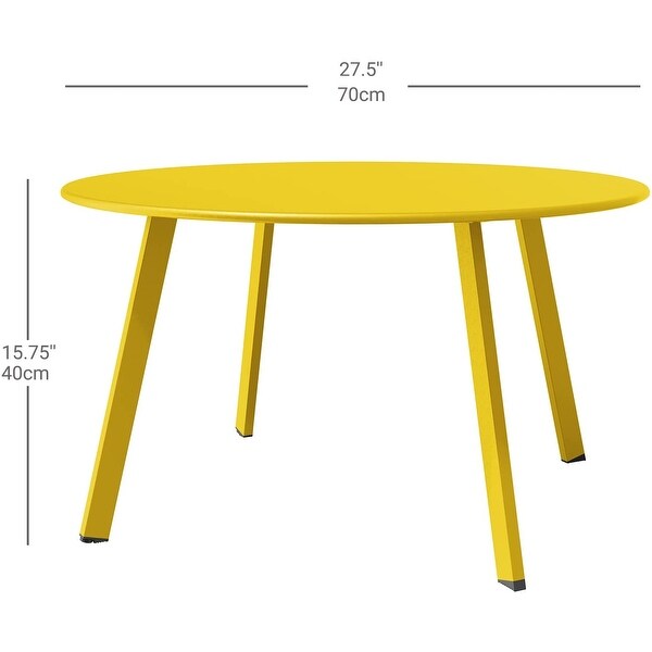 27.6inch Yellow Round Coffee Table Patio Side Table