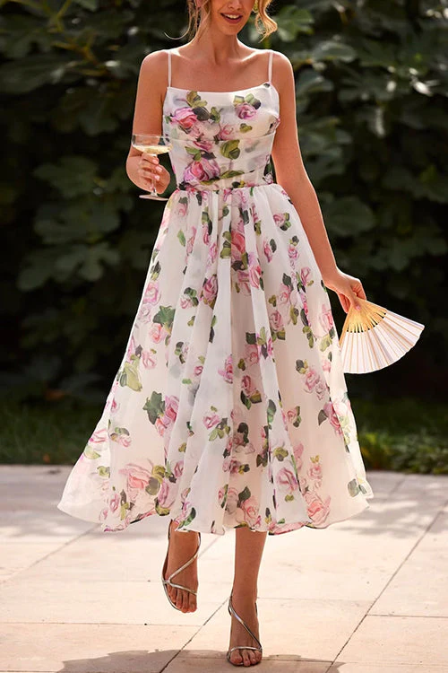 Floral Fit & Flare Midi DressClistos