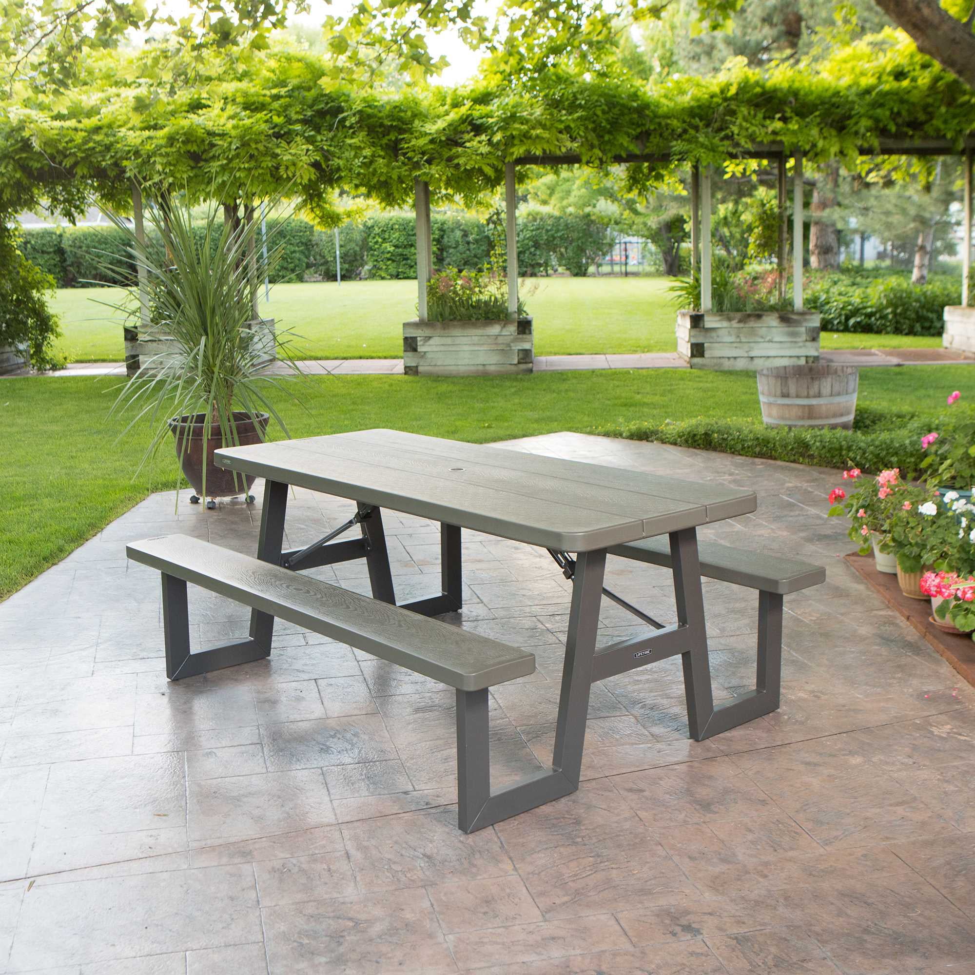 Lifetime 6-Foot W-Frame Folding Picnic Table, 60233