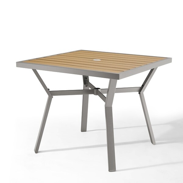Dining Table,Patio Table,with Umbrella Hole Grey,Beige