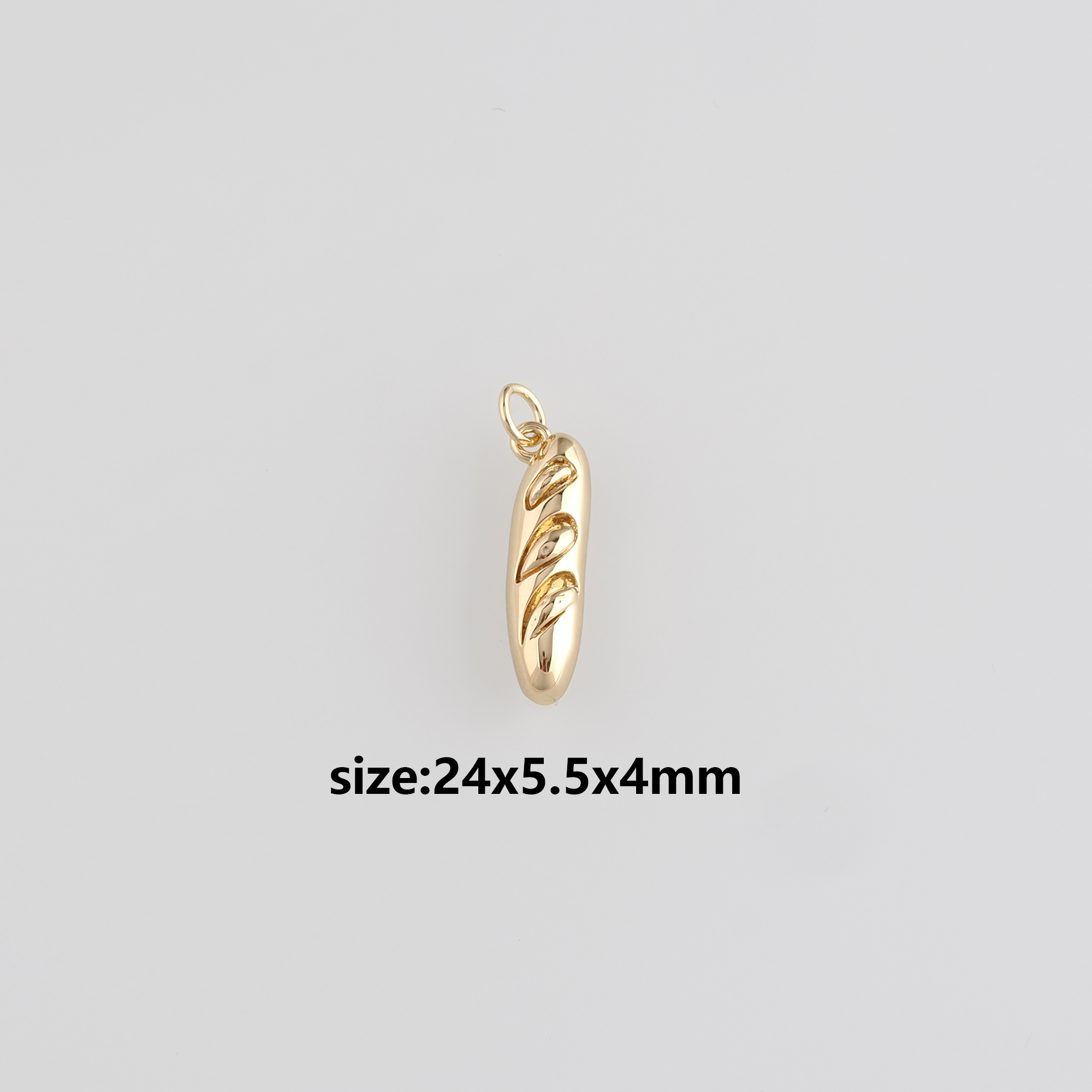 18K Gold Filled French Bread Pendant,Bread Charm Earrings Necklace for DIY Jewelry Making Supply