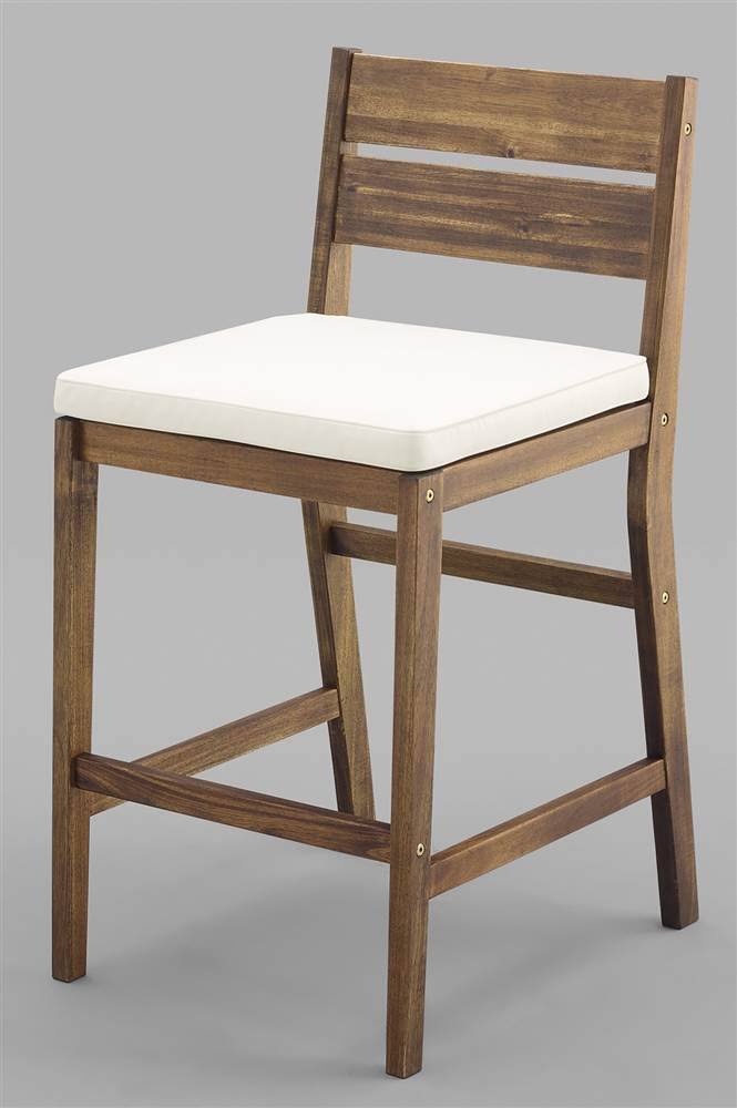 Walker Edison Acacia Wood Counter Stools, 2 Pack - Dark Brown