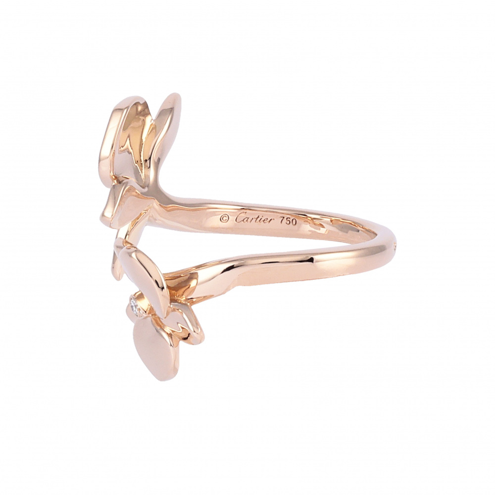 Cartier Caresdor Kidepal Ring 18K Rose Gold Diamond B4083200
