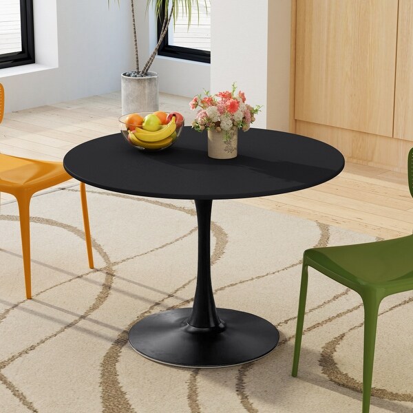 Modern 42 in. Round Dining Table with Round MDF Table Top,Metal Base