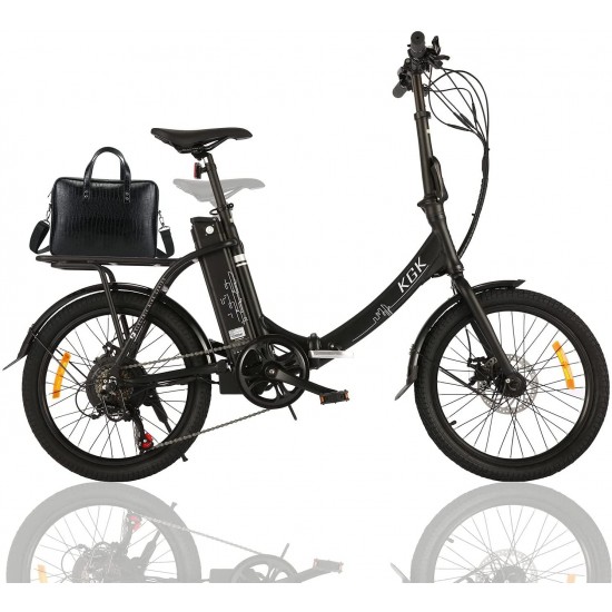 20″ Folding Electric Bike for Adults Teens 20Mph 50Miles Electric Bicycle Commuter Bike for People Aged 14 to 75, Throttle & Pedal Assist Adult Ebike,36V 10.4A Removable Battery, Full Suspension