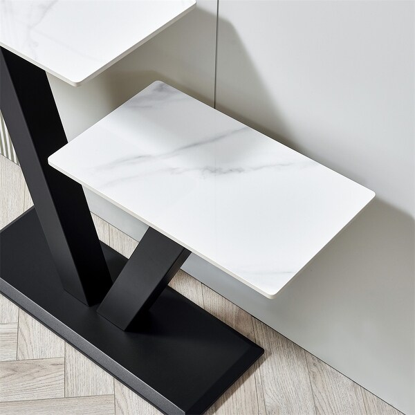 Console Table,Exquisite Shape Design w/ Adjustable Foot Pads