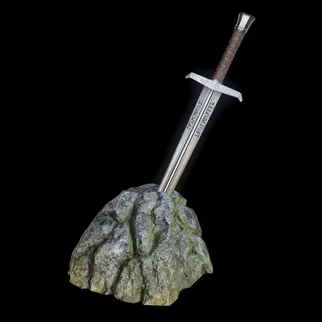 TR06｜Excalibur/Caliburn｜Sword of King Arthur｜European Sword｜Spring steel｜Black&silvery｜King Arthur｜Battle-Ready｜Full-tang｜Spartan Blades Club｜CHEN'S SWORDS 1892 - Spartan Blades Club - 陳氏劍莊1892