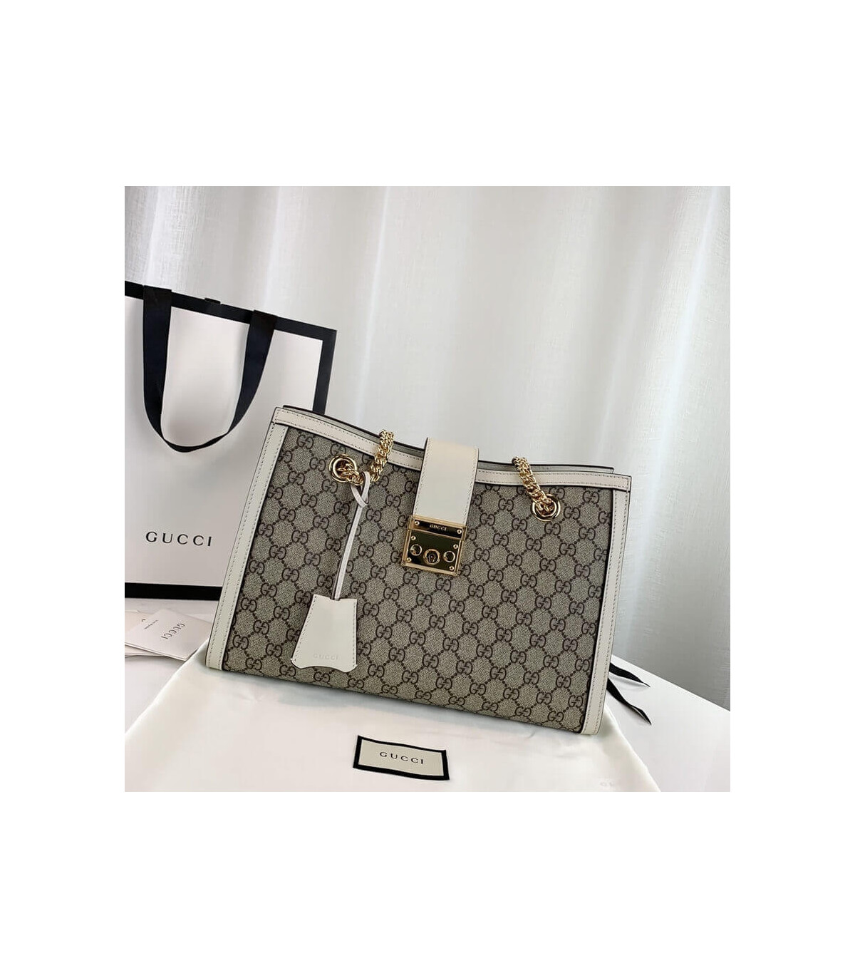 Gucci Padlock Medium GG Shoulder Bag White