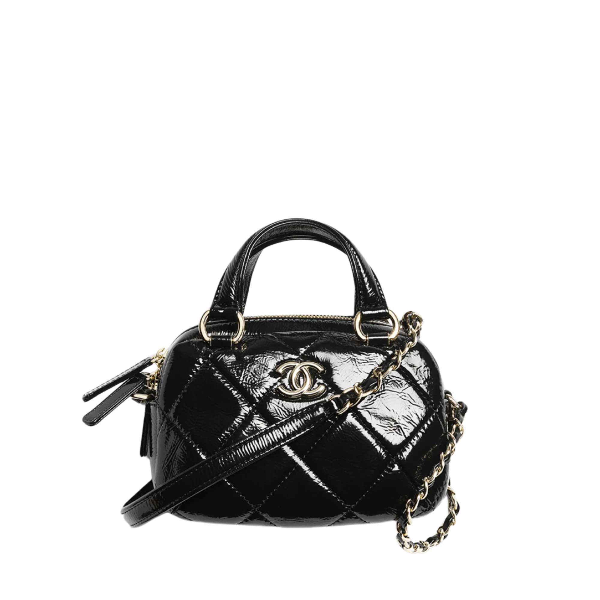 Chanel Mini Bowling Black Bag For Women 18cm/7.1in