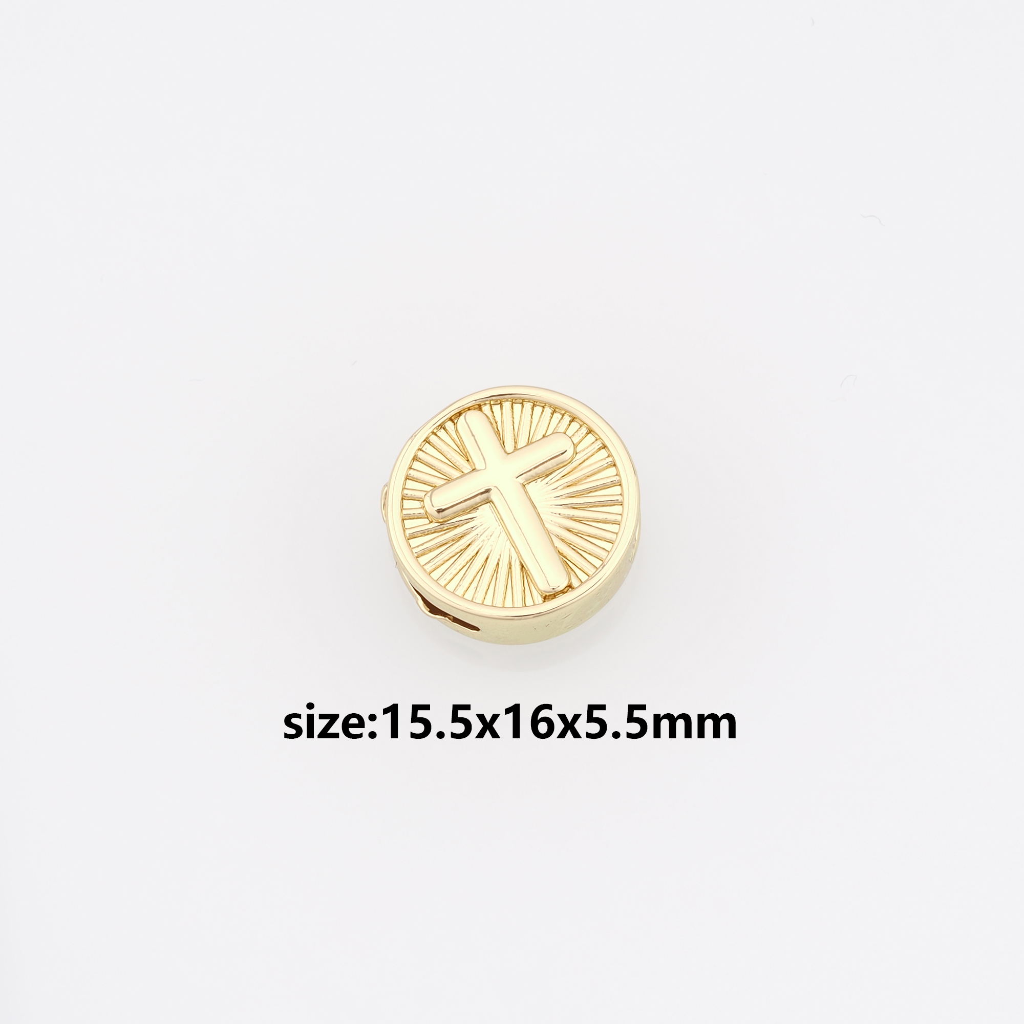 18K Gold Filled Cross Spacer Beads,Cross Bead for Bracelet Jewelry Necklace Making Supply