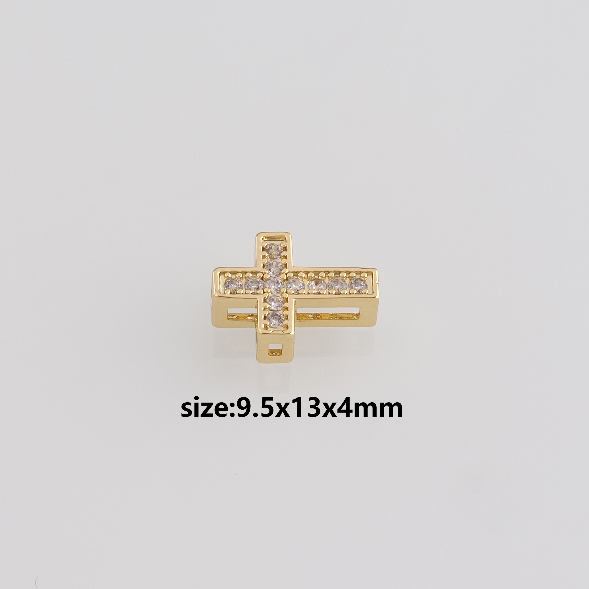 18K Gold Filled Cross Spacer Beads,Cross Bead for Bracelet Jewelry Necklace Making Supply