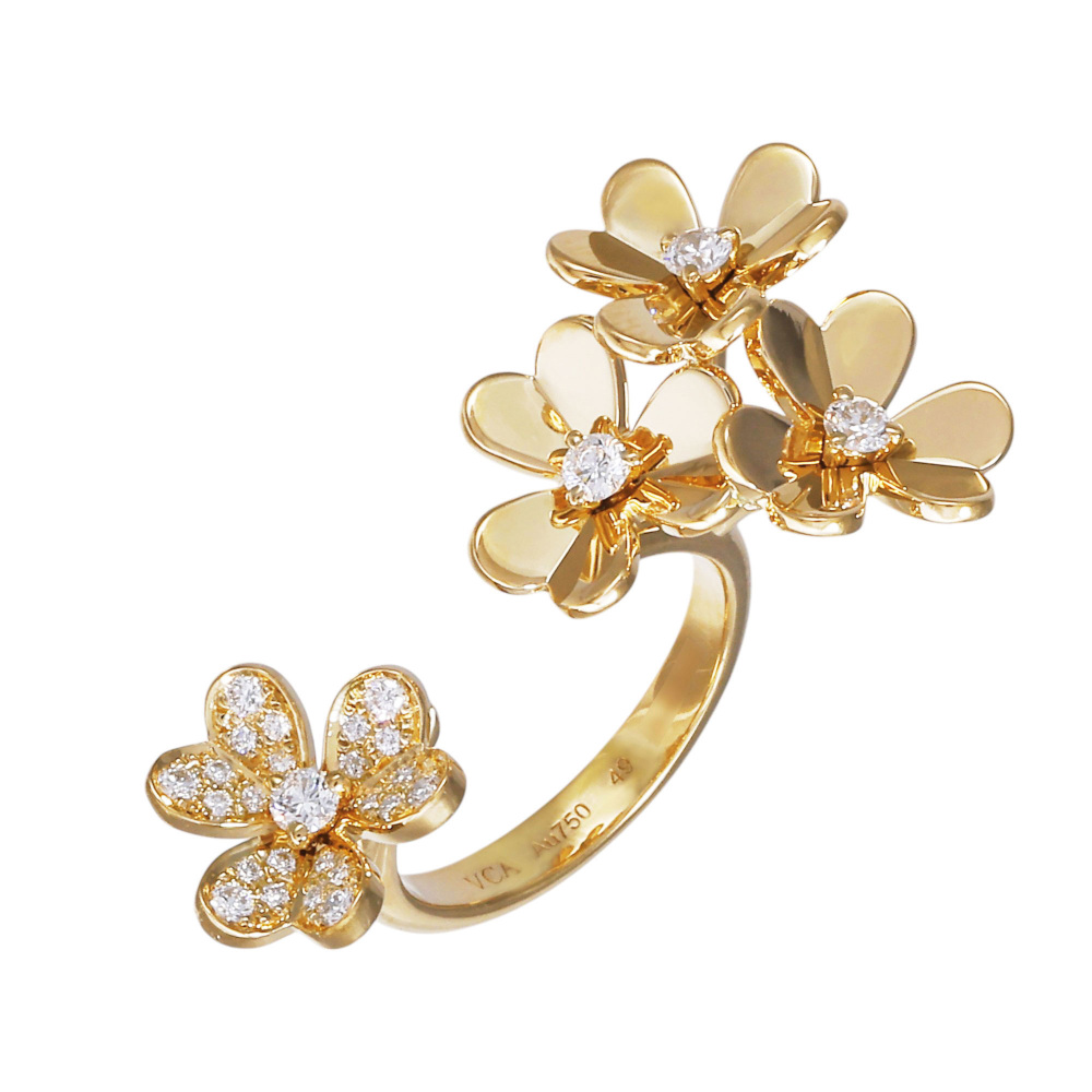 Van Cleef & Arpels Frivole Entre Les Door Ring 18K Yellow Gold Diamond VCARP3W500