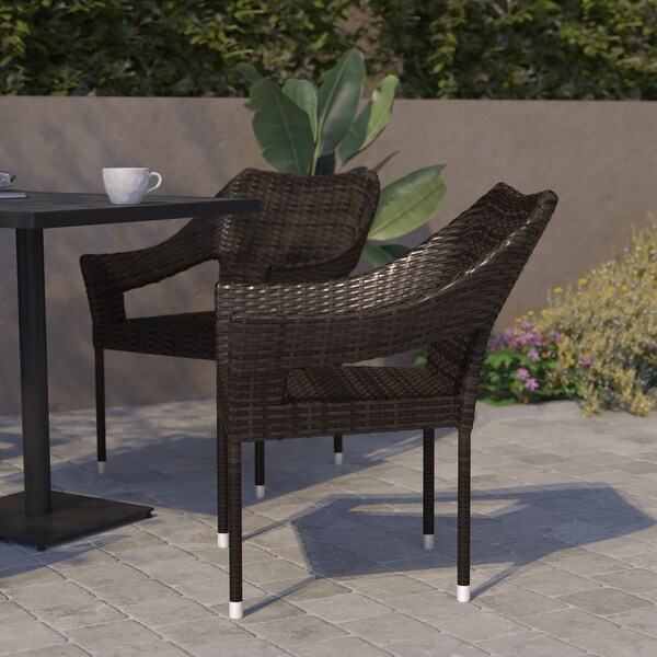 All Weather Commercial Grade PE Rattan Stacking Patio Chairs
