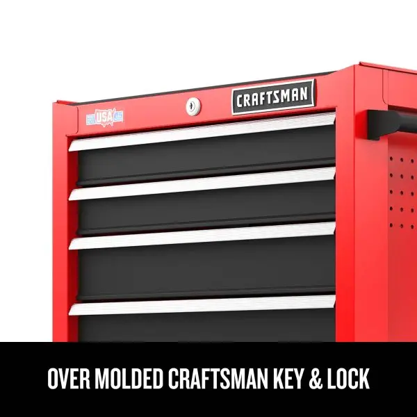 Rolling 5-Drawer Tool Cabinet – 2000 Series, 26″W × 36.5″H, Red Steel Design