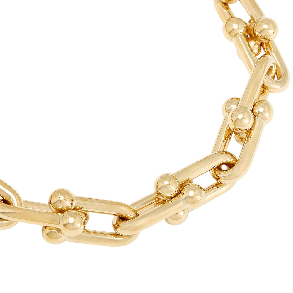 Tiffany & Co. Hardware Link One Frame Skip Bracelet 18K Yellow Gold 70881721