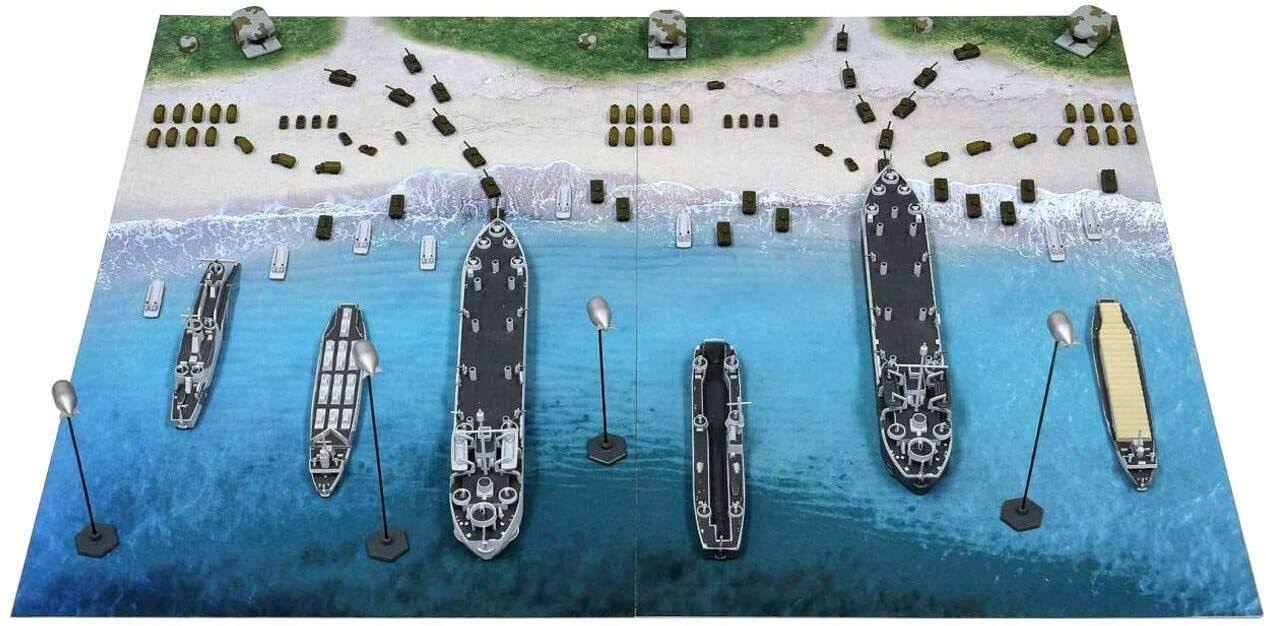 Pit-Road SPS07 WWII Normandy Landing Operation (D-Day) Scene Paper Base 1/700 Scale - Plaza Japan