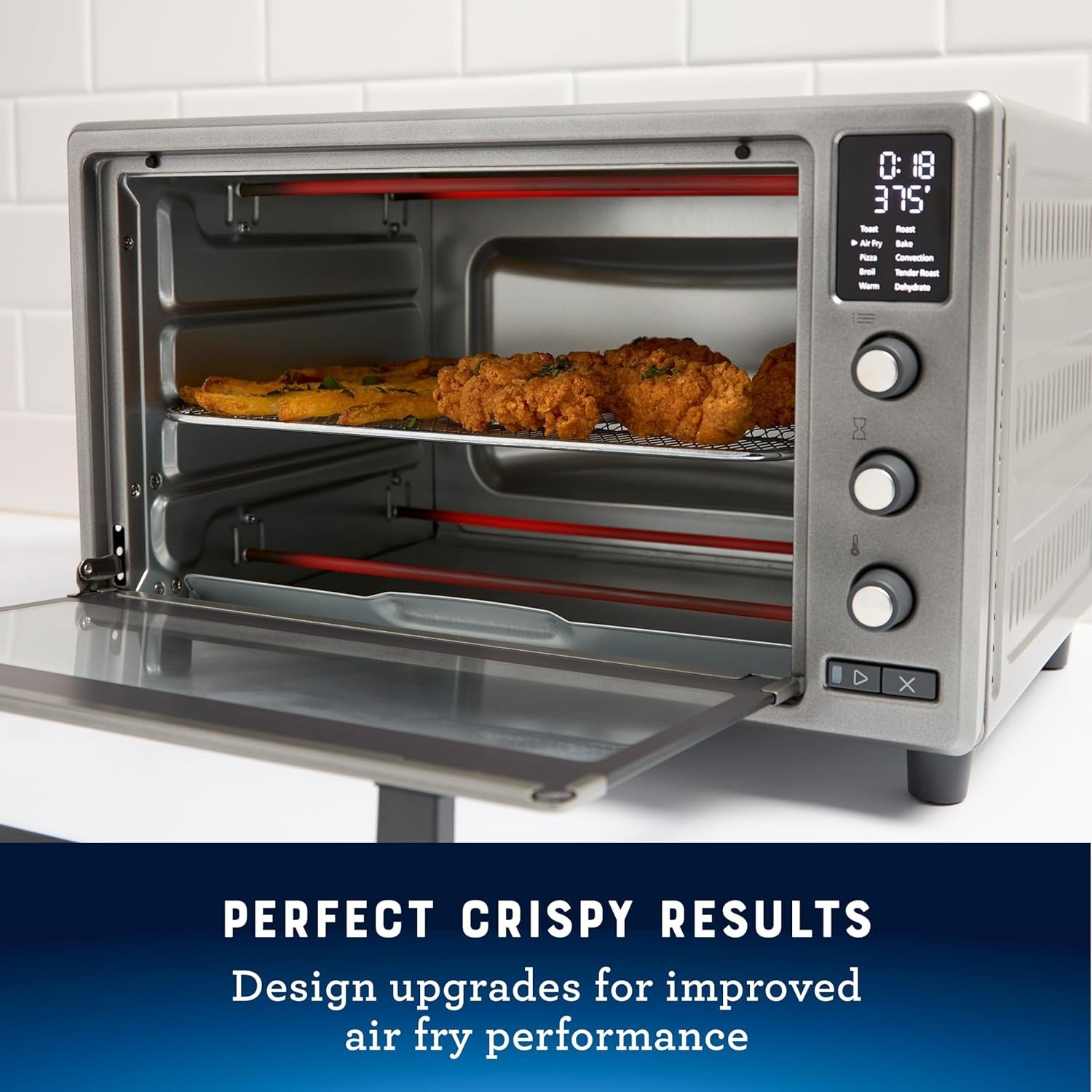 10-in-1 Air Fryer Oven 25L Countertop TenderRoast Function Digital Display Gray