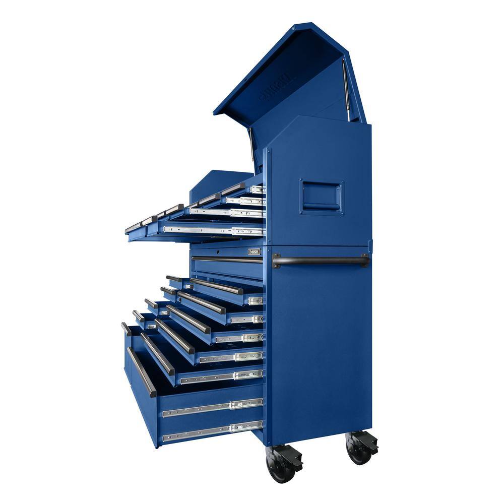 2026 Husky 56 in. W x 22 in. D Heavy Duty 23-Drawer Combination Rolling Tool Chest and Top Tool Cabinet Set in Matte Blue