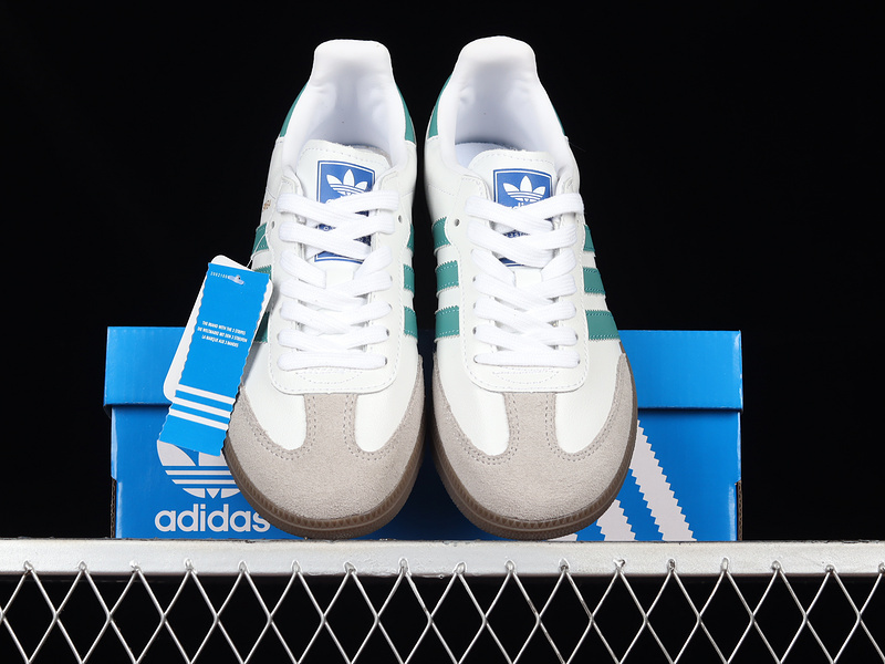 Adidas Samba Vegan Og Shoes Cloud White/Green/Gum EF6552