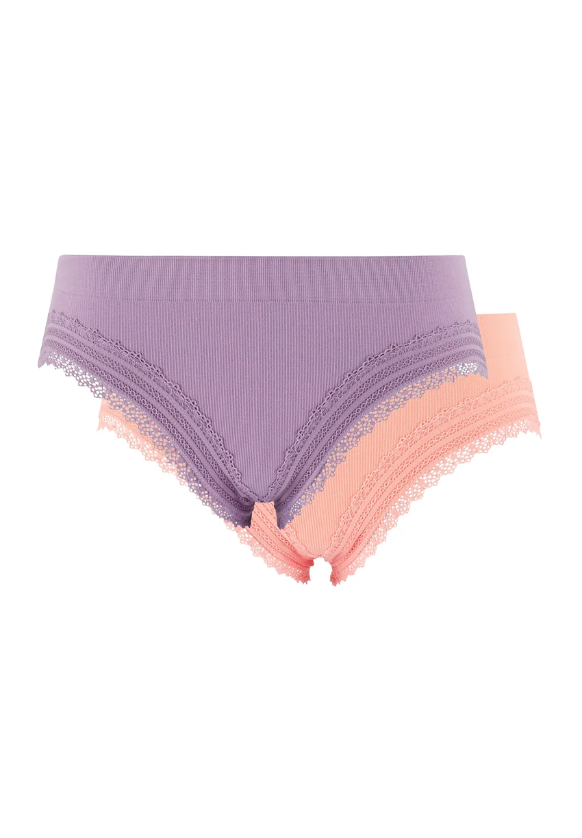 Lot de 2 slips Agathe Violet Rhapsodie et Rose Nordique