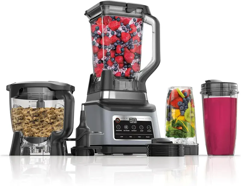 Professional Plus Kitchen System – 1400W 5-in-1 Food Processor & Blender with Auto IQ, Multiple Vessels & Grey Finish