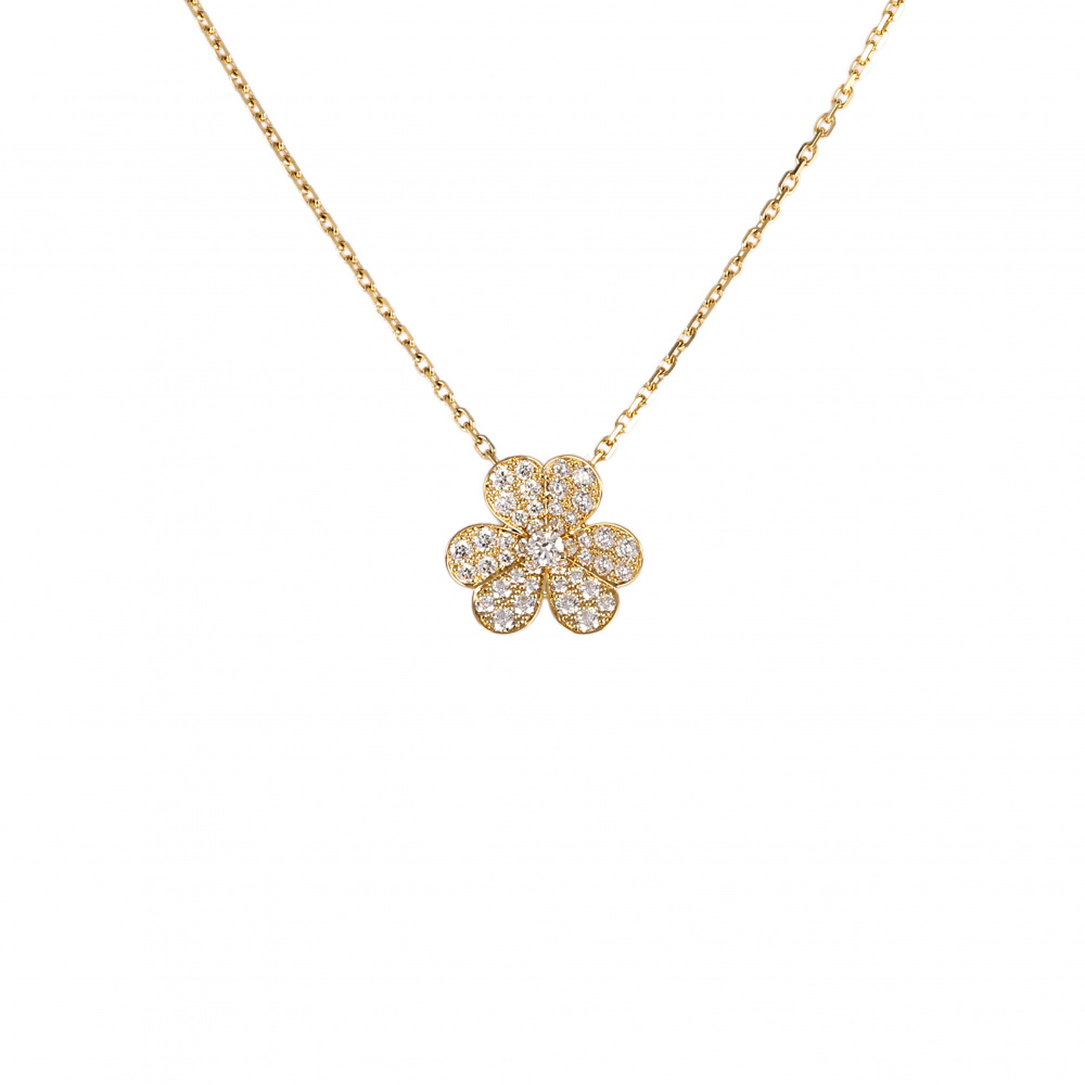 Van Cleef & Arpels Frivole Necklace 18K Yellow Gold Diamond VCARP2V100