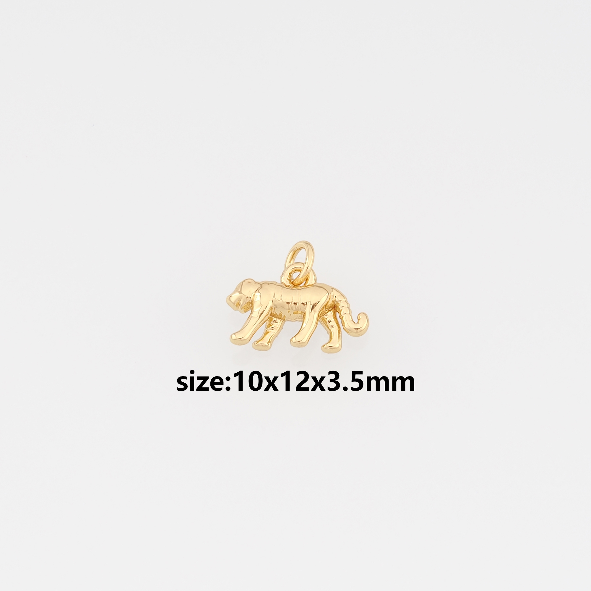 18K Gold Filled Leopard Pendant,Animal Charm Earrings Necklace for DIY Jewelry Making Supply