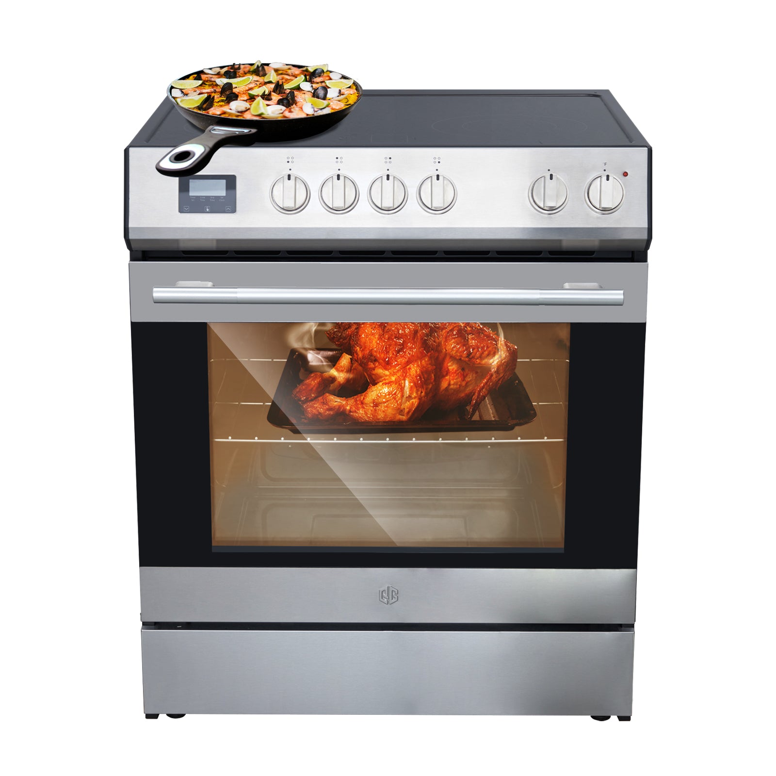 2026 Front Control Electric Range Oven with 5 Cooktop Elements with 6 Cooking Power Options, Freestanding Oven, 5.0 cu. ft. Capacity Stainless Steel