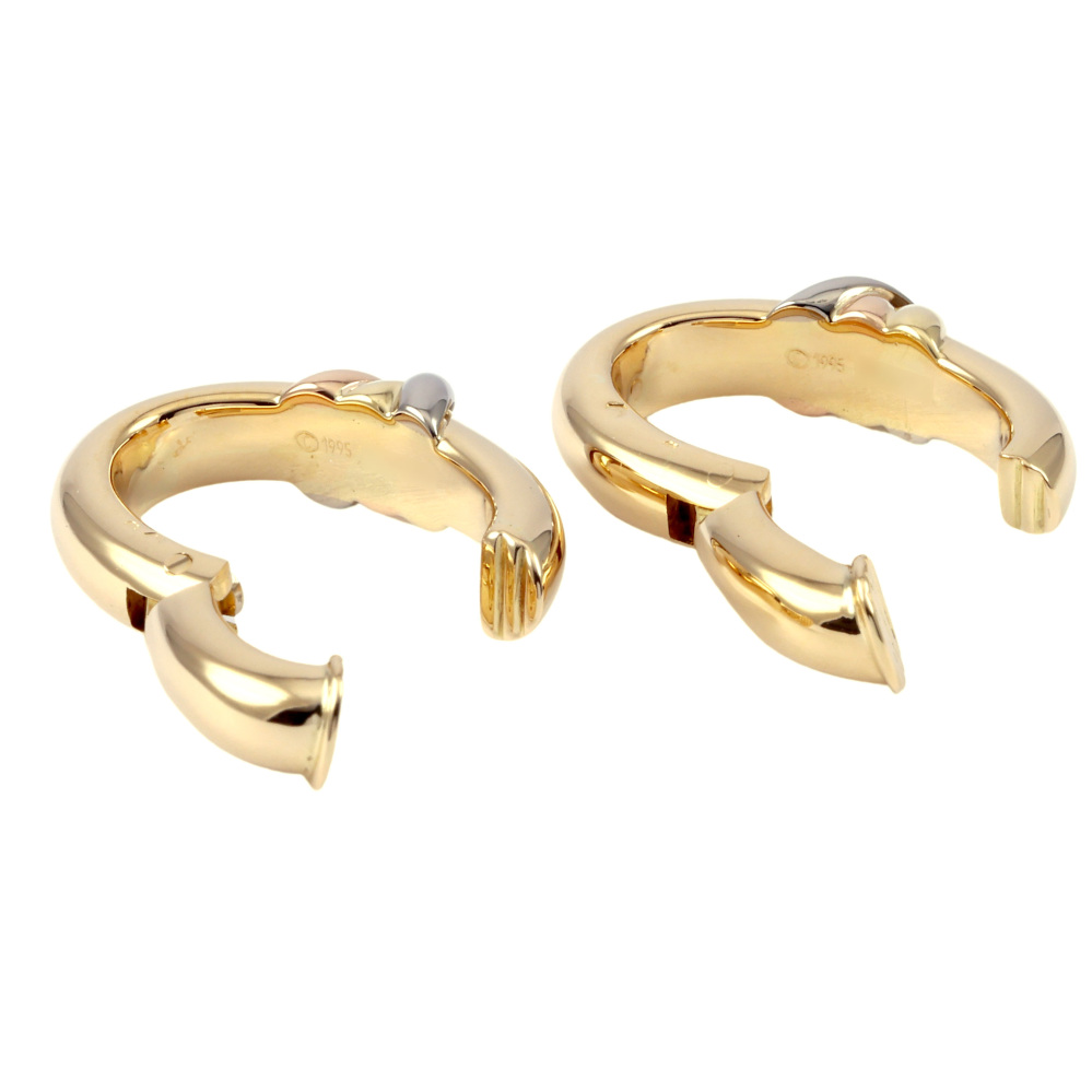 Cartier Thread K18 Yellow Gold K18 Pink Gold 18k White Gold Earrings Tri-Gold
