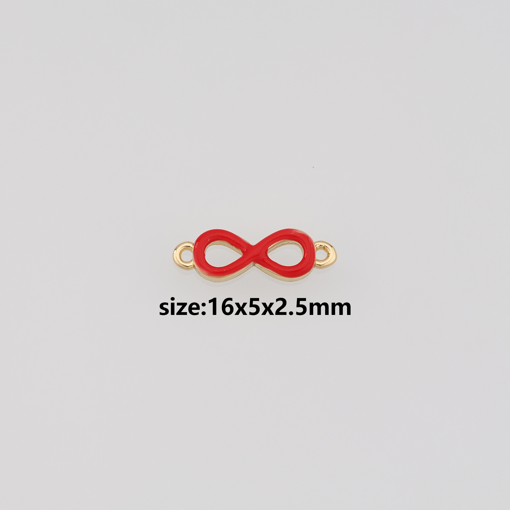 18K Gold Filled Infinity Connector,Enamel Infinity Charm Necklace Bracelet for DIY Jewelry Making Supply