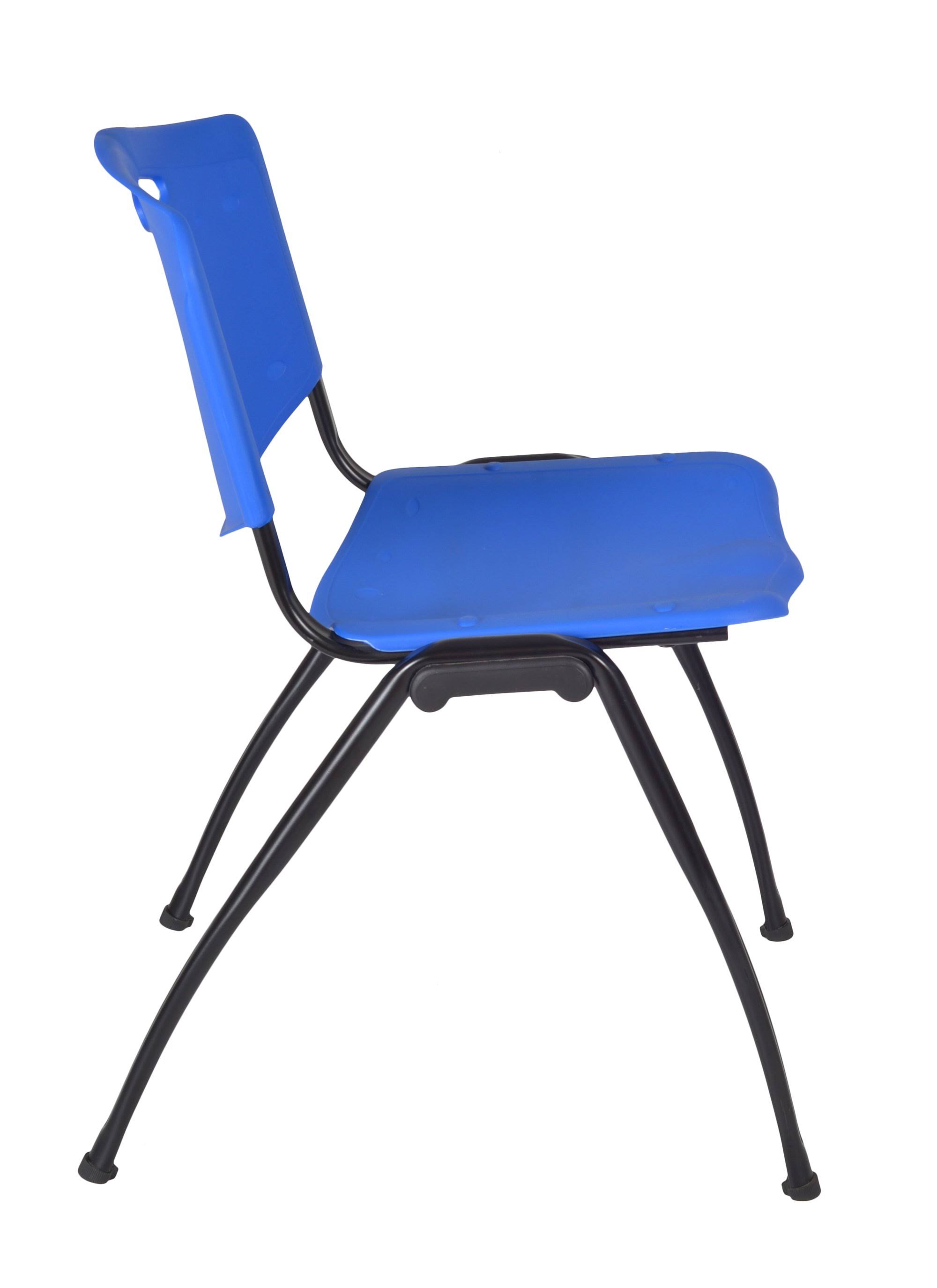 Regency Cain 84x22 x 24x22 Training Table- Mahogany u0026 3 &M& Stack Chairs- Blue