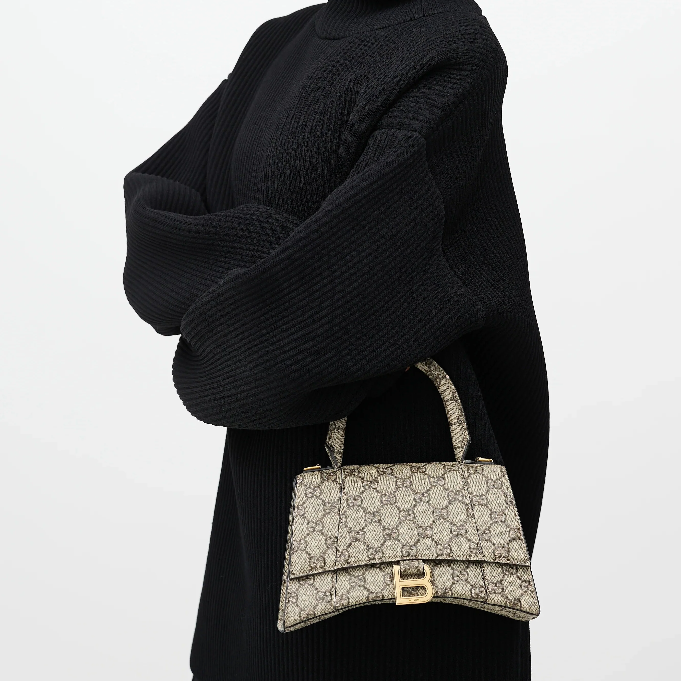 Gucci x Balenciaga The Hacker Project Small Canvas Hourglass Shoulder Bag – Beige