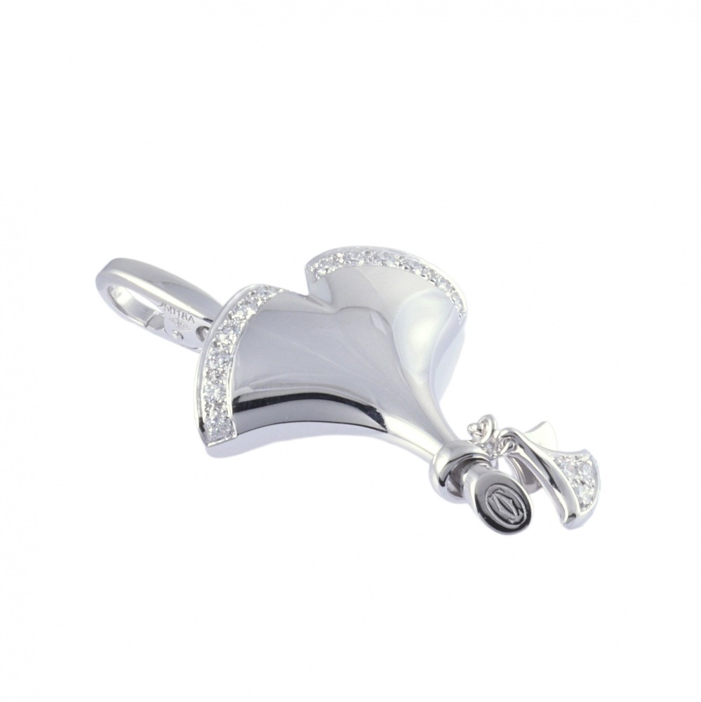 Cartier Ginkgo (ginkgo) K18WG White Gold Charm Diamond