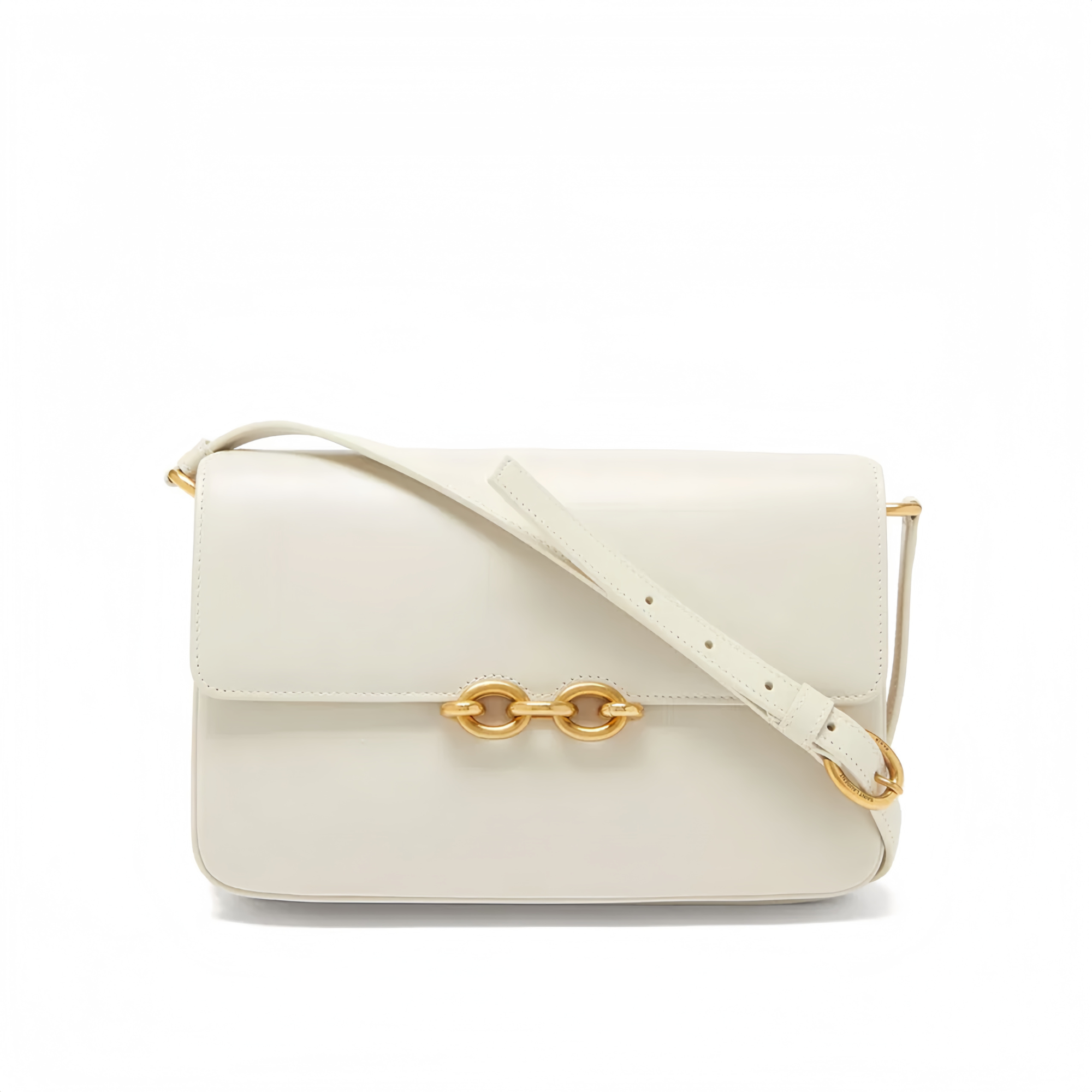 Saint Laurent Le Maillon Satchel In Smooth Leather Blanc Vintage