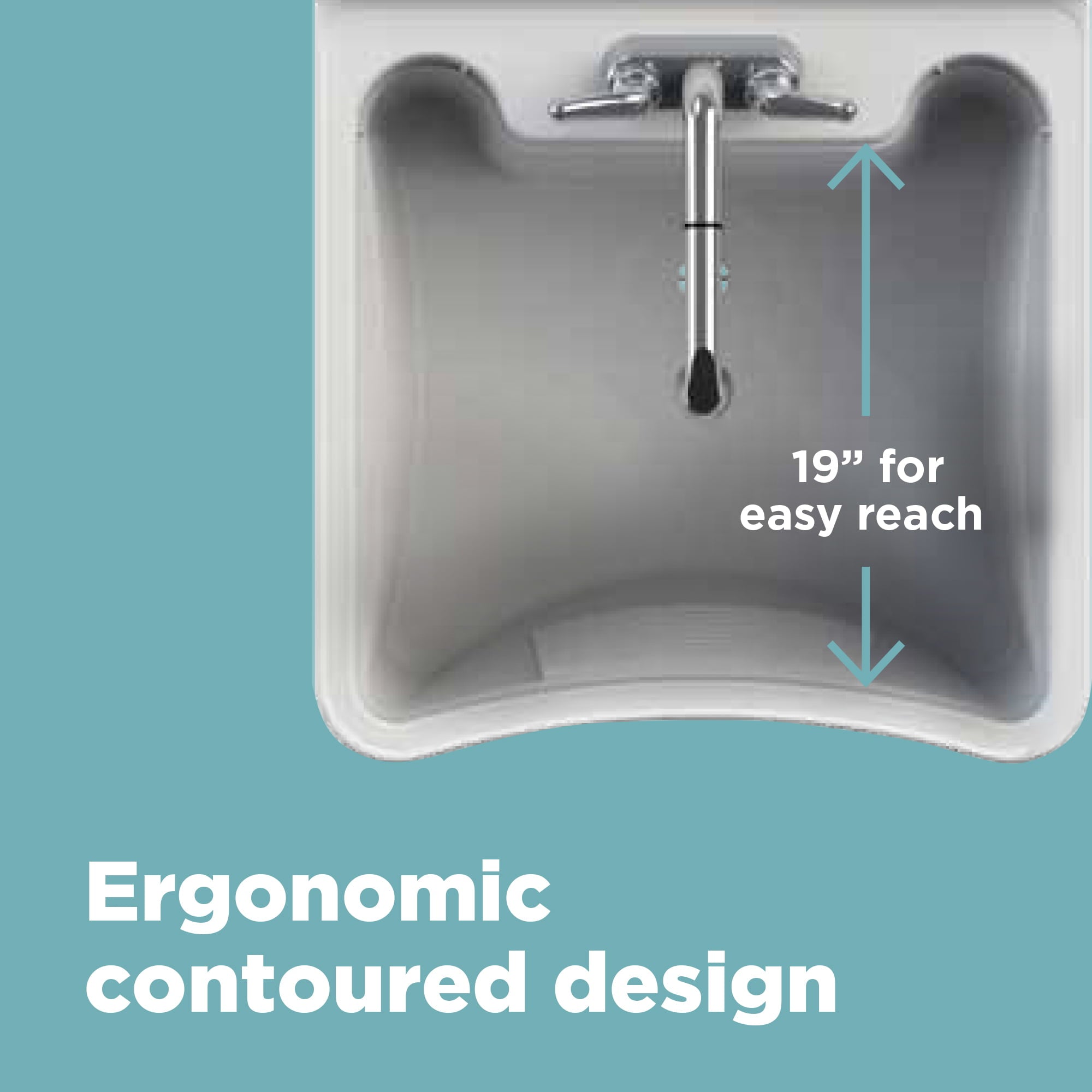 Zenna Home Ergo Tub Utility Sink with Pull-Out Faucet: Laundry Tub with 24″ W x 24″ H Sink, in White