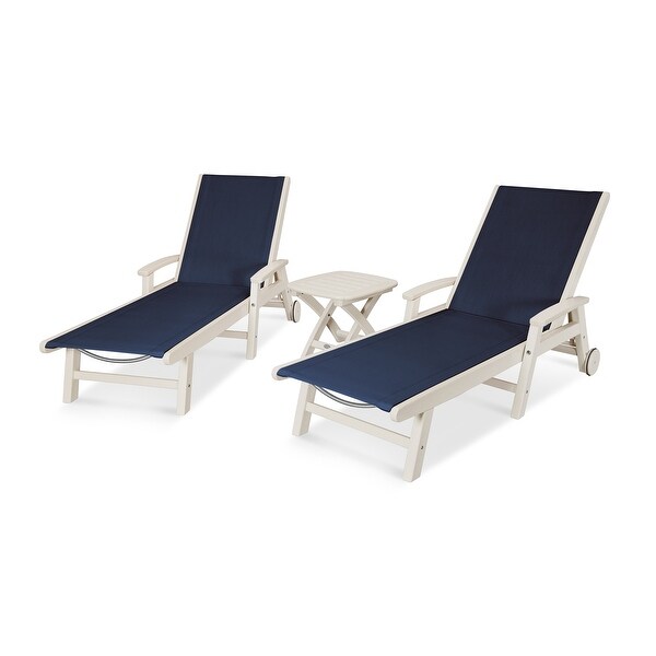 POLYWOOD Coastal 3piece Wheeled Chaise Set