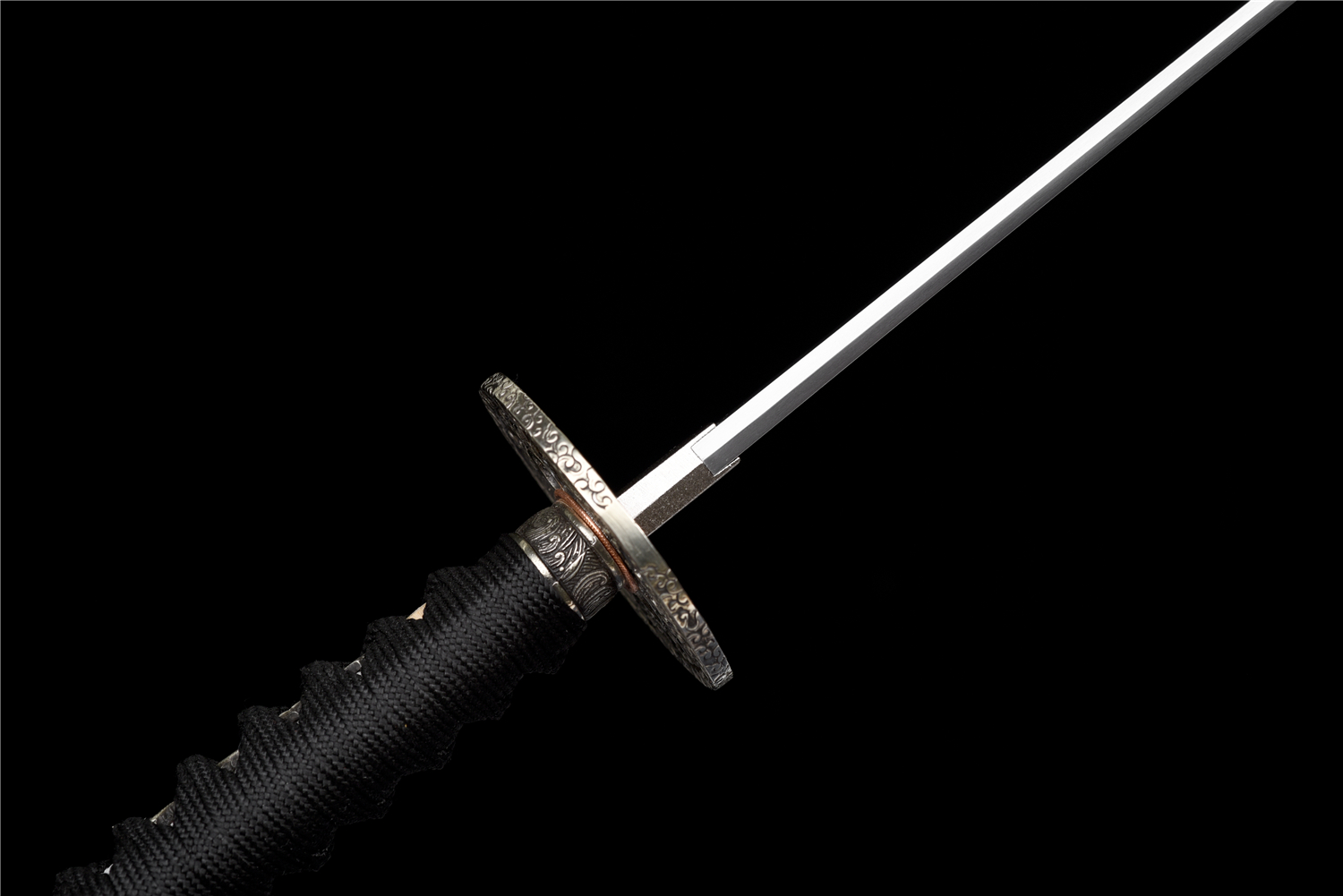 Handmade Japanese Katana Wootz Steel Clay Tempered Dragon Tsuba Full Tang
