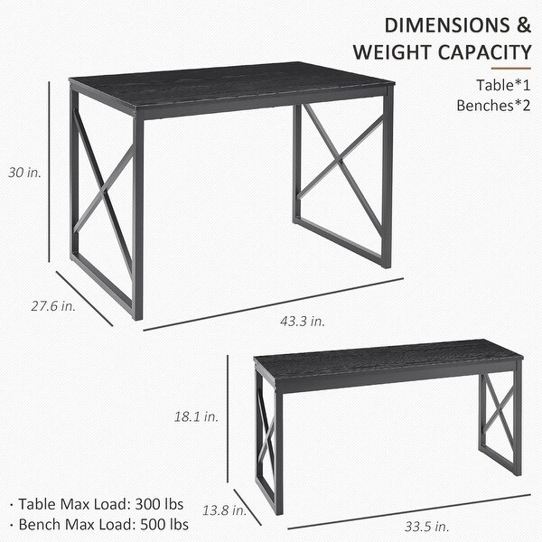 4 Person Dining Table Wooden Dining Room Set,43.3